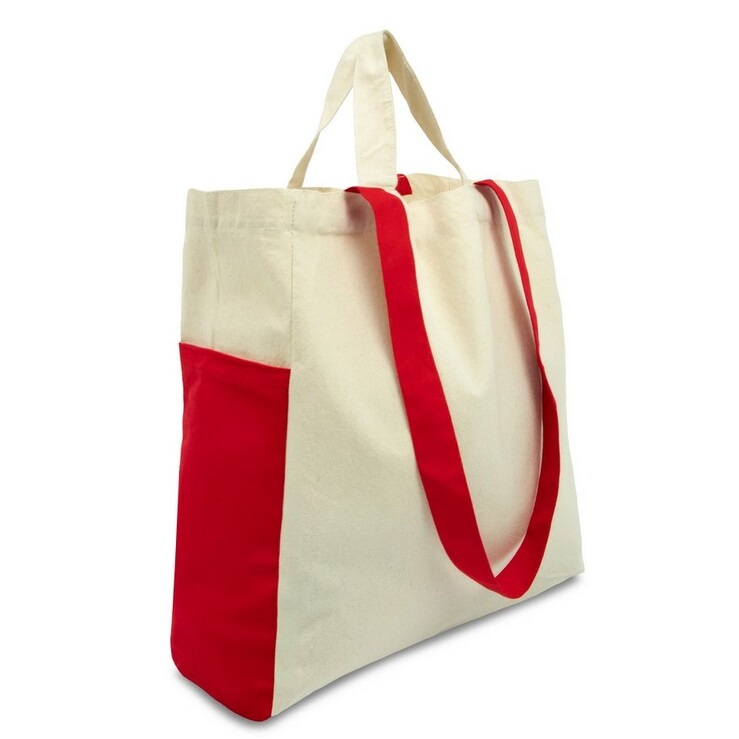 Cotton Bag with a Sewn-in Bottom and Side Pockets for Printing
